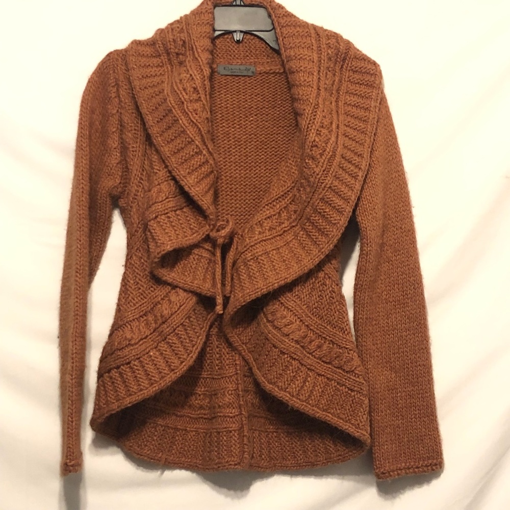 Anthropologie Elsamanda Alpaca Wool Blend Shawl Collar Cardigan Sweater Medium